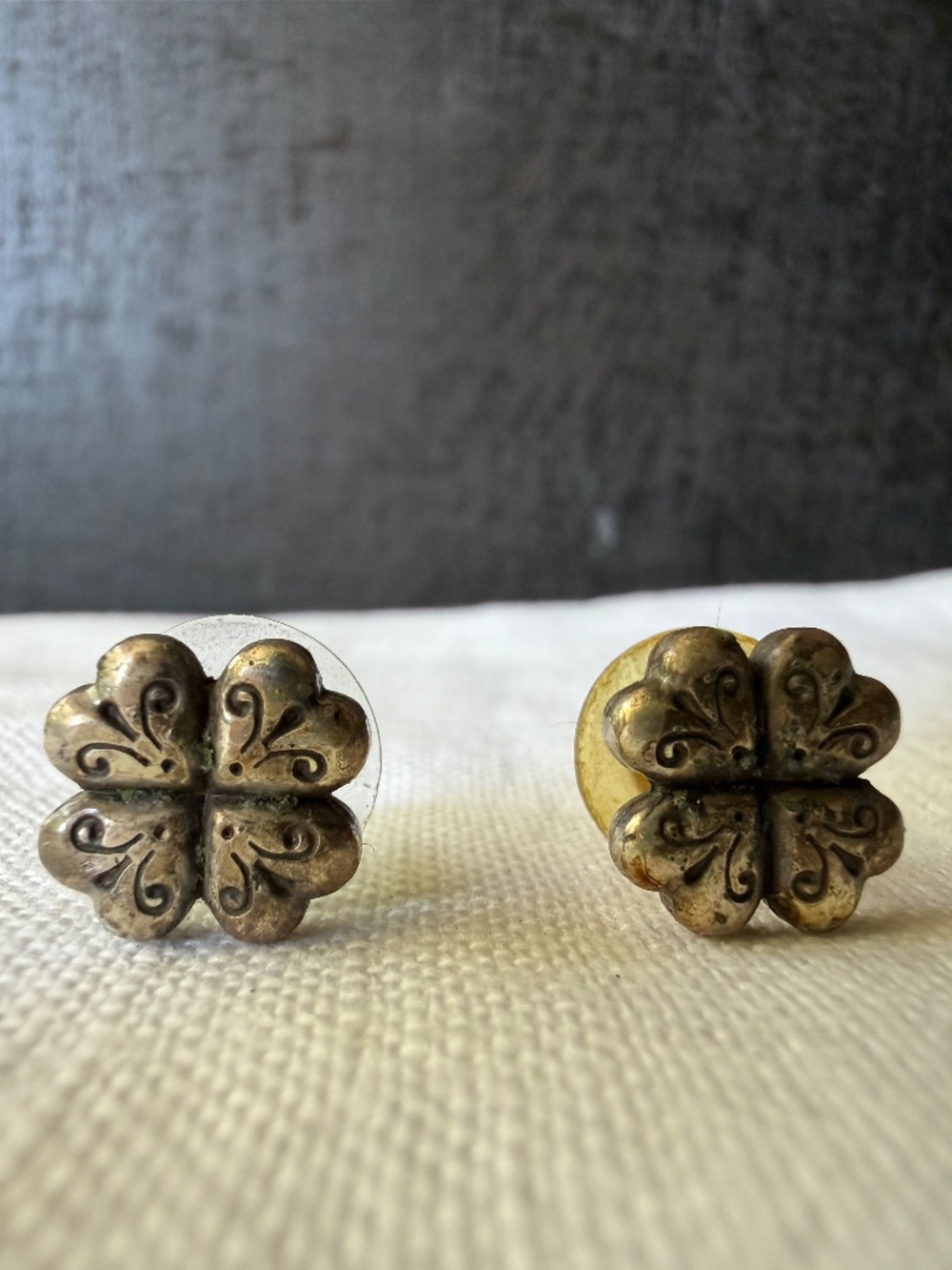 Vintage Brighton Four-Leaf Clover Post Earrings